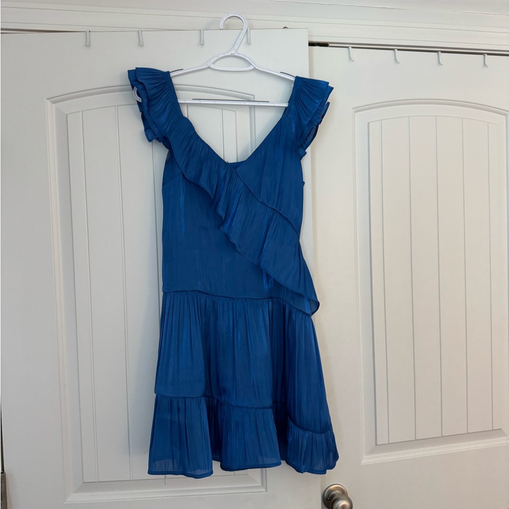 TCEC Blue Ruffle Mini Dress